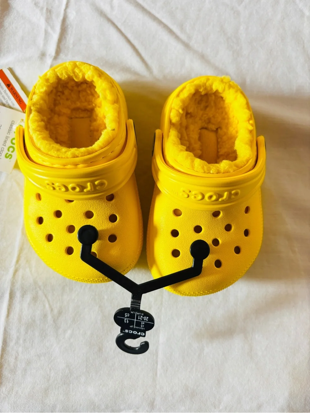 Crocs Kids' Classic Lined Clog | Kids' Slippers, Lemon, 5 Toddler